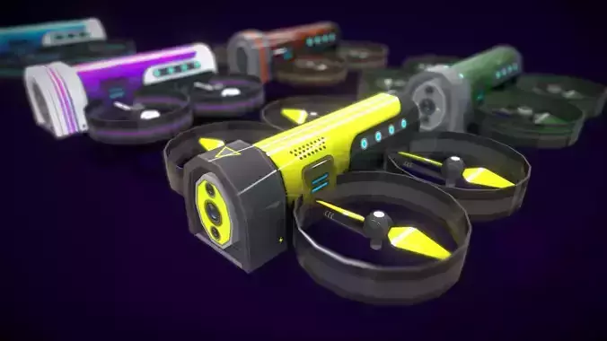 Flycam Cartoon 4 Low-poly 3D model