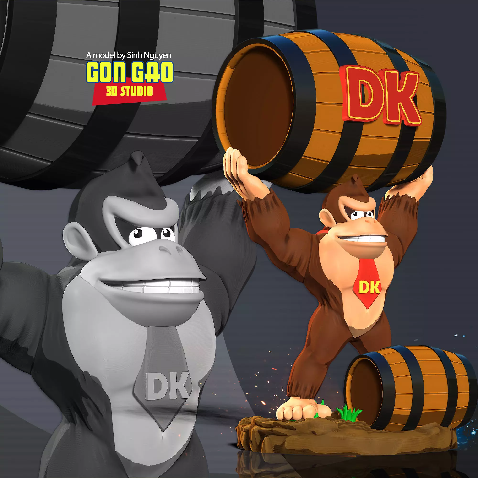 Donkey Kong 3D print model_0