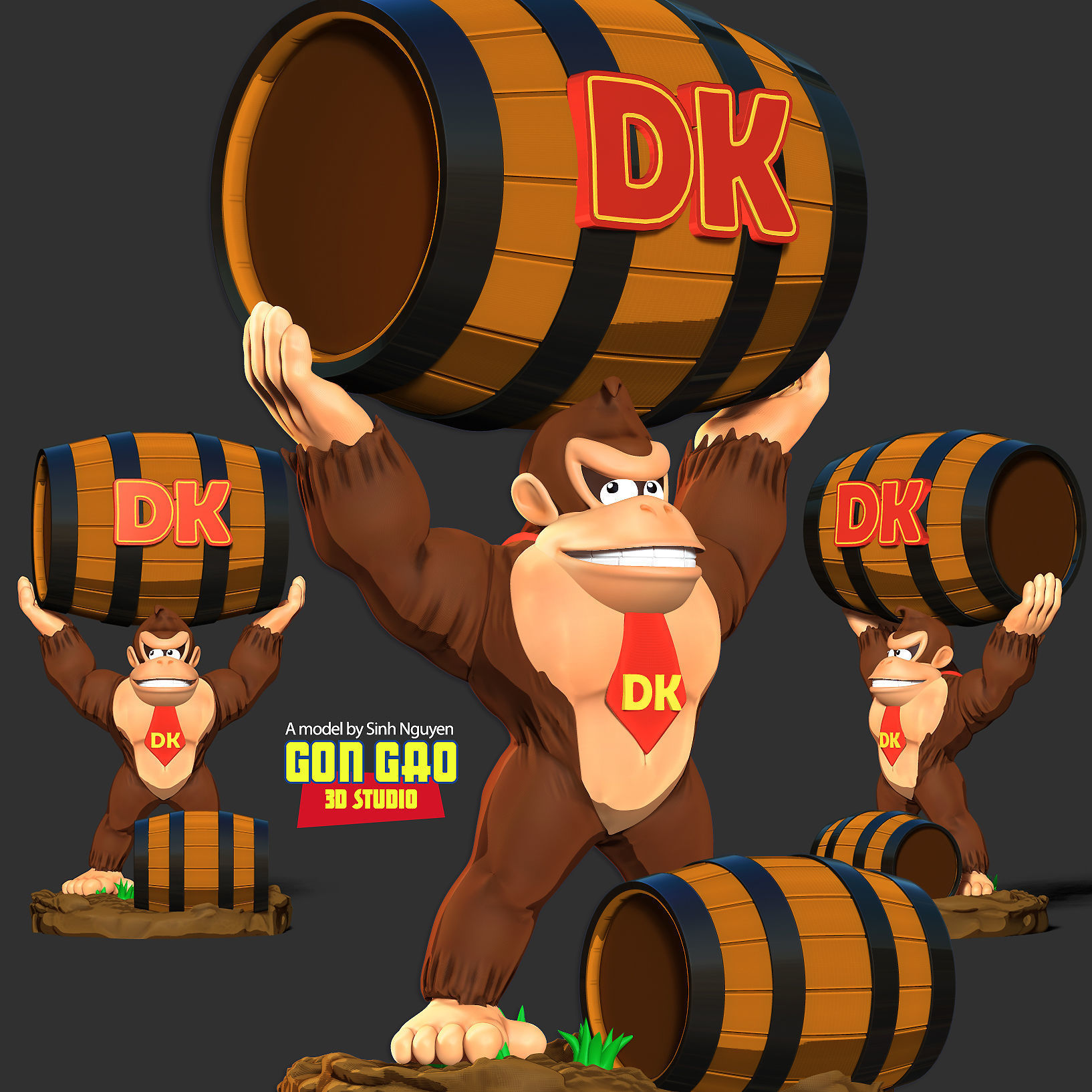 Donkey Kong 3D print model_1