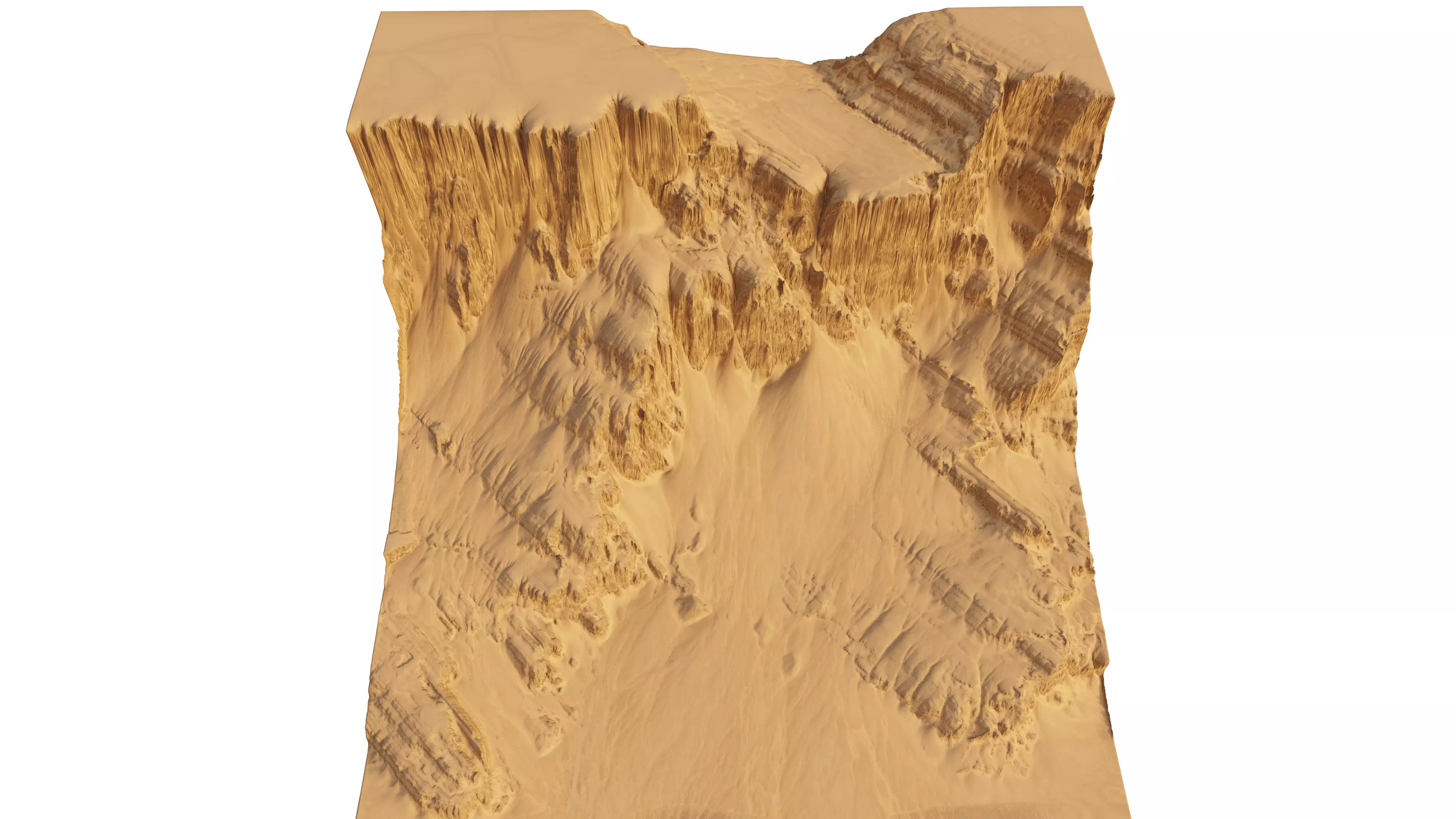 Sandy cliffs in the Desert 3d terrain model 3D model