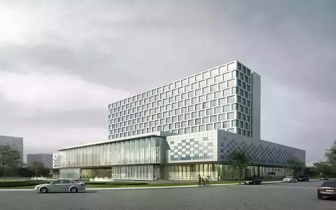 3Dmax fashion city commercial square building 442