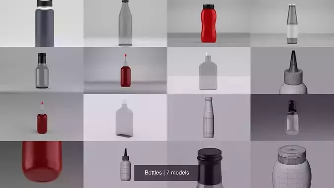 Bottles 3D Model Collection