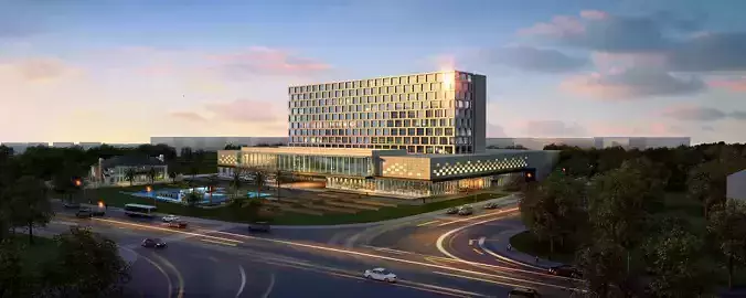 3Dmax fashion city commercial square building 445