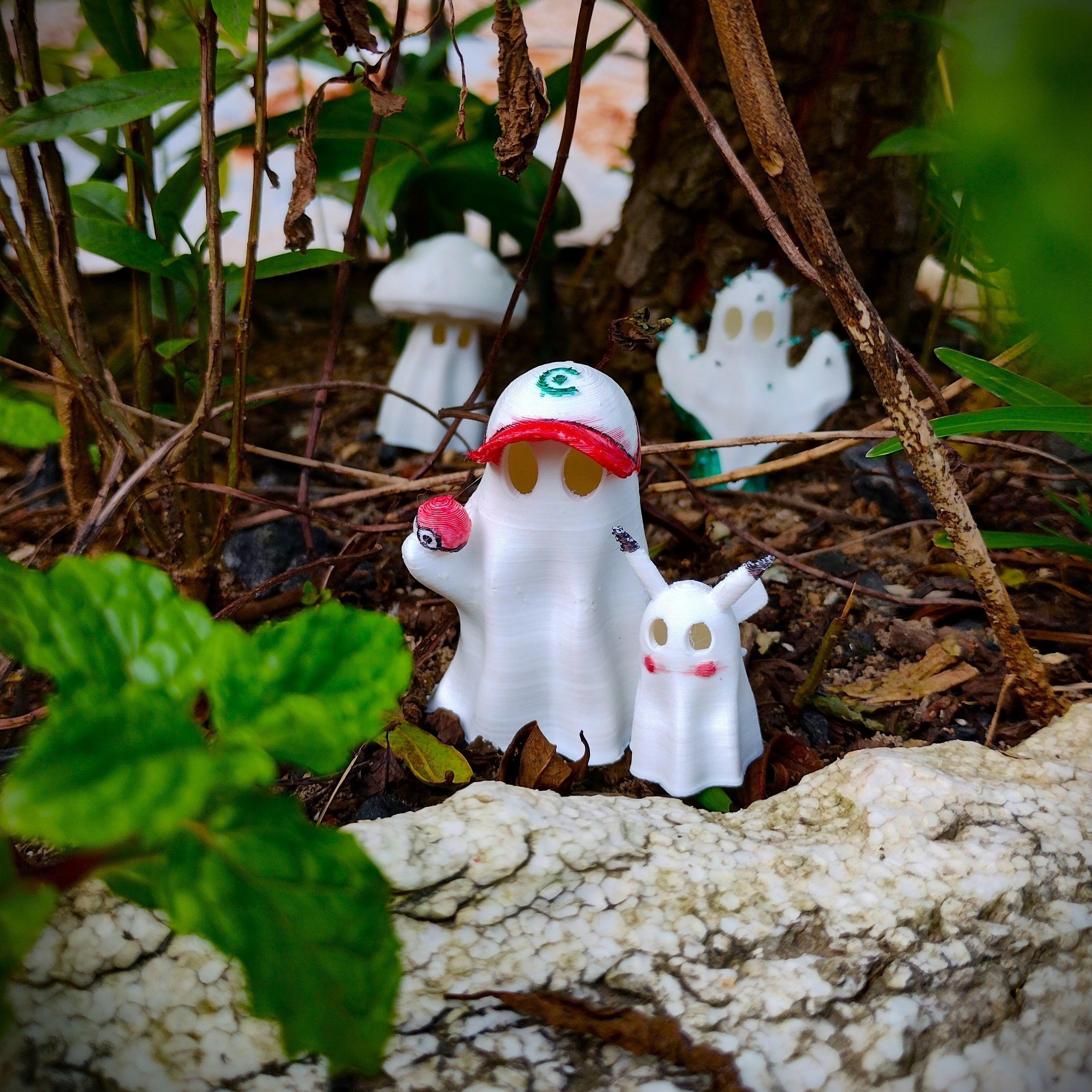 Cute little Boo cosplaying Ash and Pikachu 3D print model_2