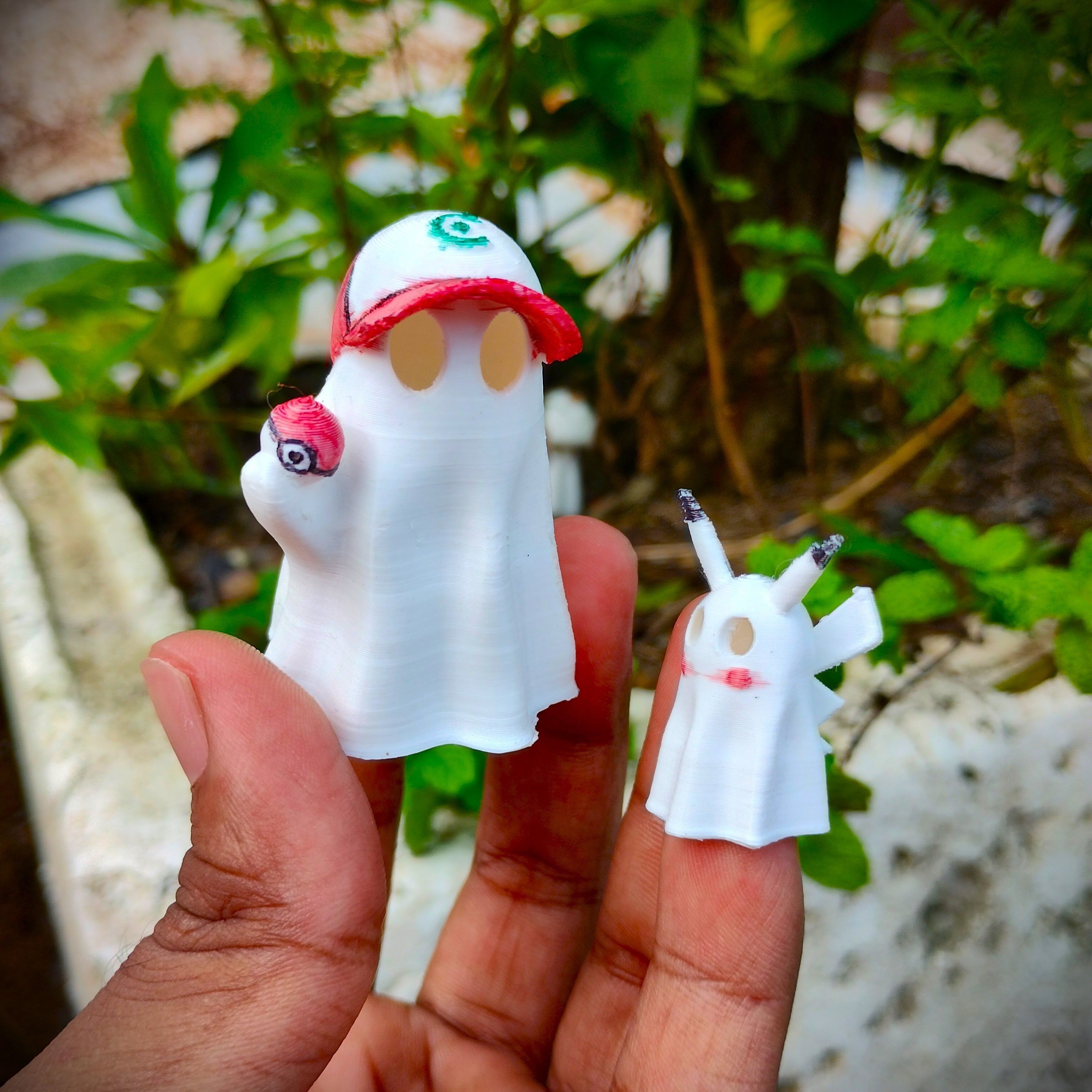 Cute little Boo cosplaying Ash and Pikachu 3D print model_1