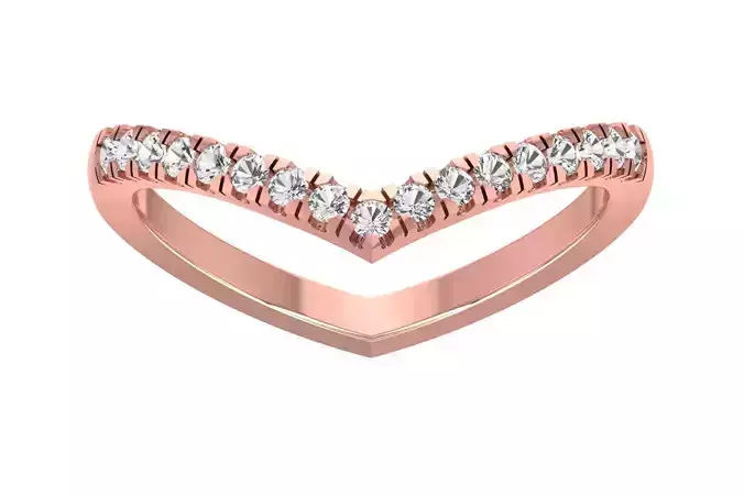 Unique Curved Wedding Band for Women 3D print model
