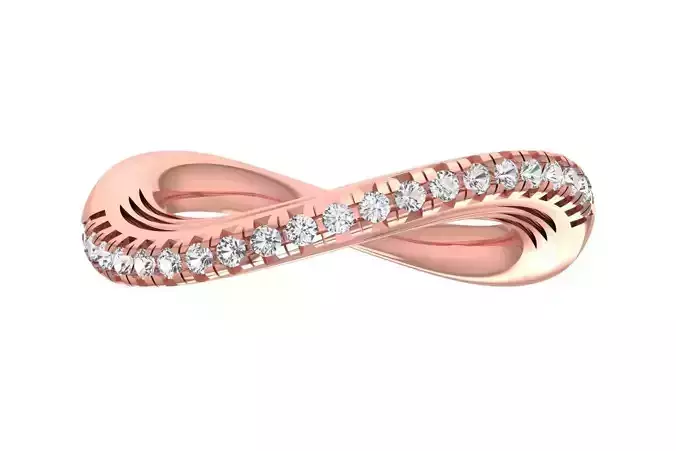 Curved Wedding Band for Women 3D print model