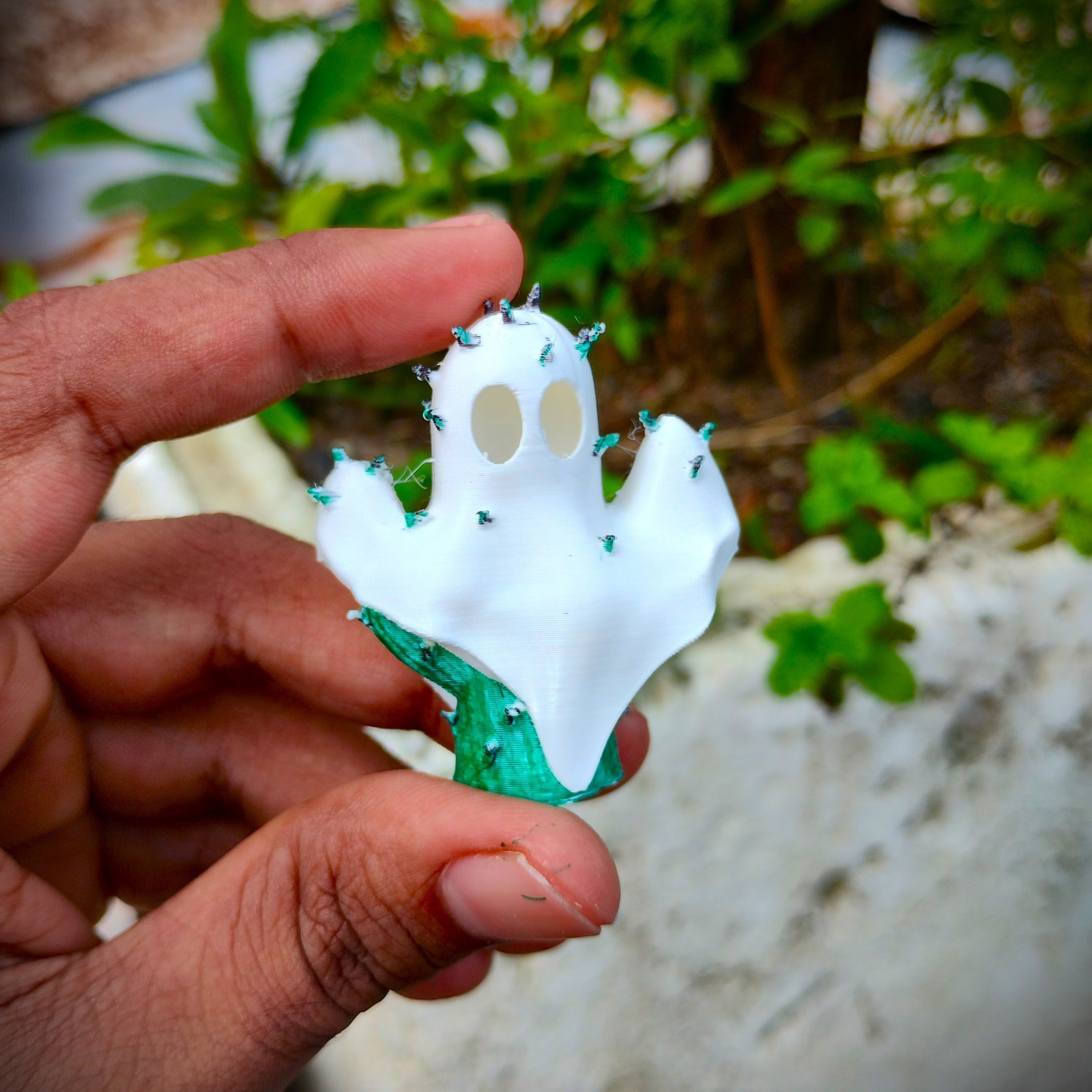 Cute little Cactus ghost 3D print model_1