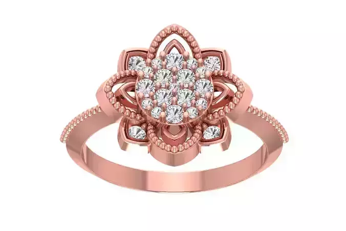 Wedding Engagement Flower Ring for Women