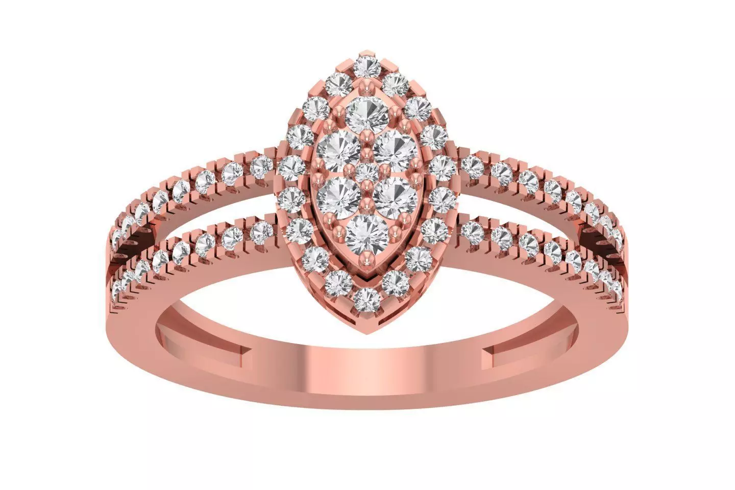 Wedding Engagement Double Band Ring for Women 3D print model