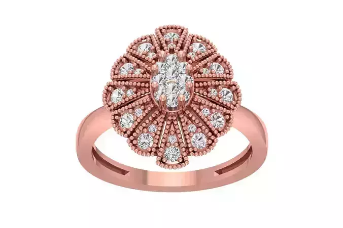 Flower Wedding Engagement Ring for Women