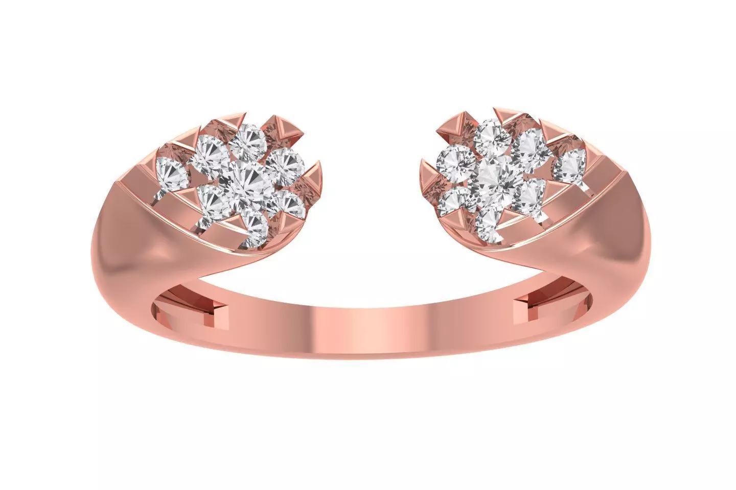 Open End Wedding Engagement Ring for Women 3D print model