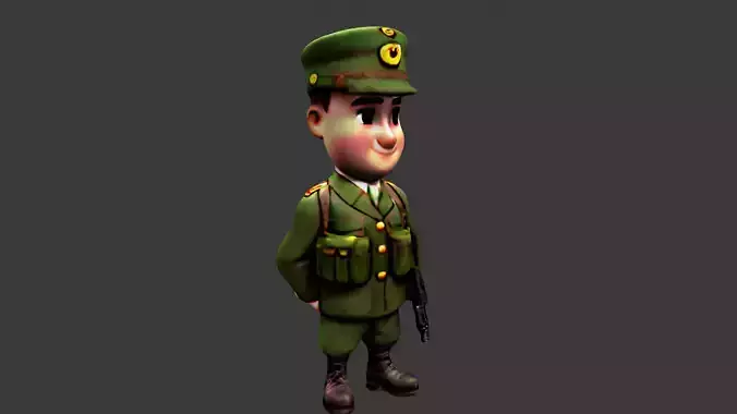 Cartoon World War I Soldier