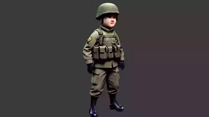 Cartoon World War II Soldier