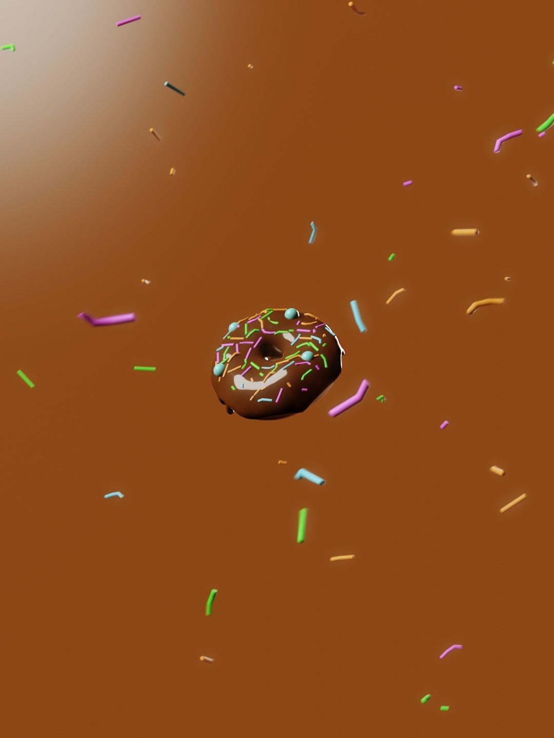 Chocolate Sprinkle Donut 3D model_1
