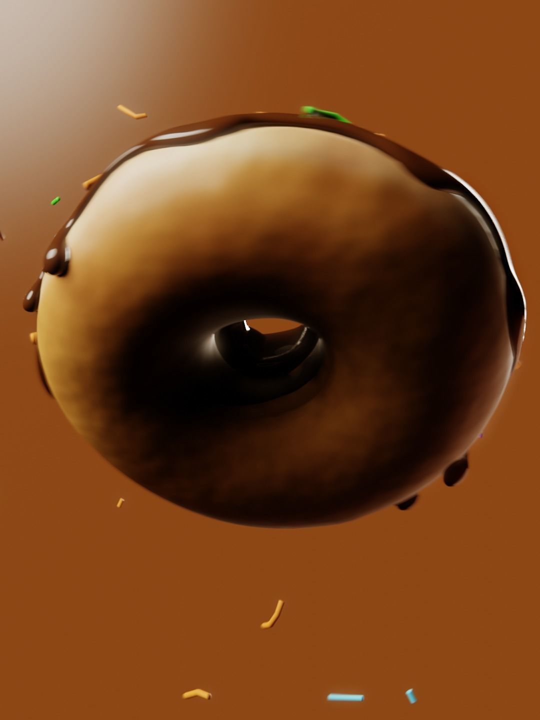 Chocolate Sprinkle Donut 3D model_4