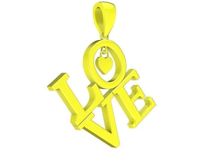 6581 Letters Love Women Pendant 3D print model