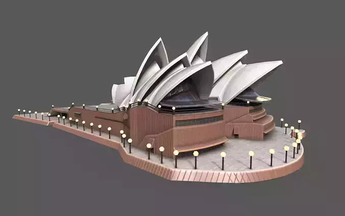 Sydney opera house  poly and model optimized already Low-poly 3D model