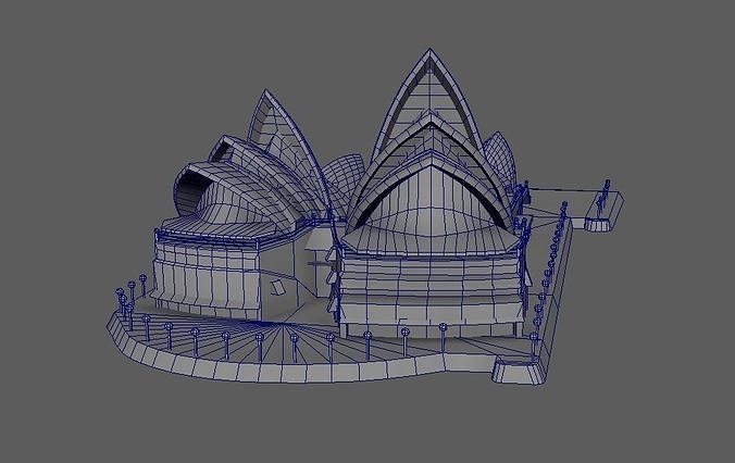 Sydney opera house  poly and model optimized already Low-poly 3D model 4
