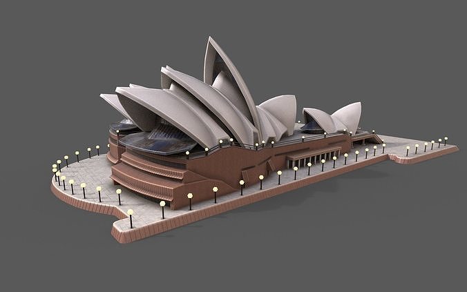 Sydney opera house  poly and model optimized already Low-poly 3D model 6