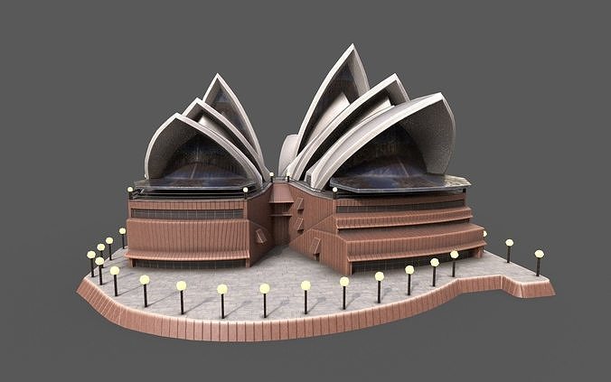 Sydney opera house  poly and model optimized already Low-poly 3D model 3