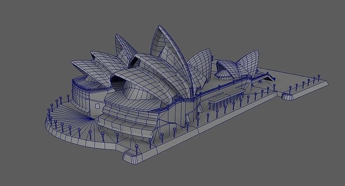 Sydney opera house  poly and model optimized already Low-poly 3D model 7