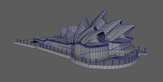 Sydney opera house  poly and model optimized already Low-poly 3D model 2