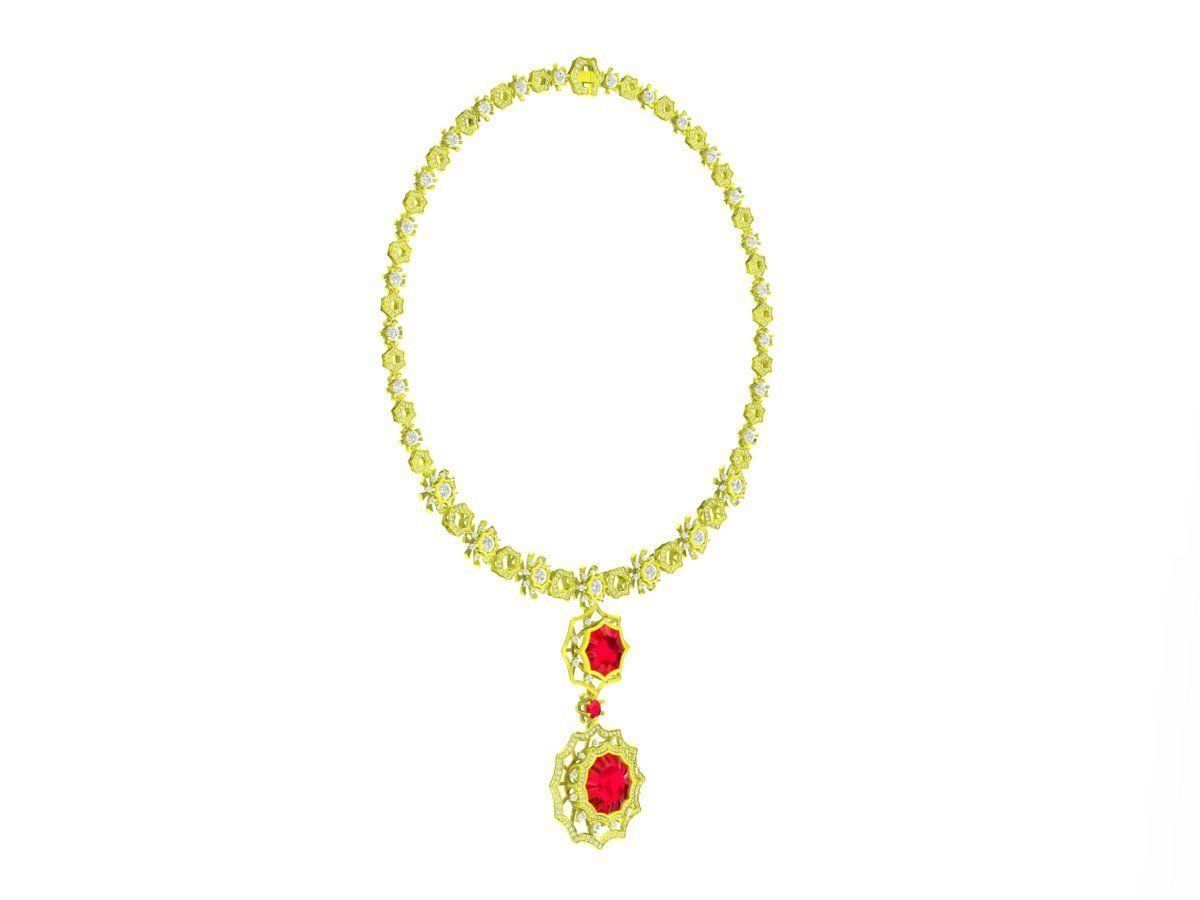 6590 Luxury Fashion Diamond Women Necklace 3D print model_7