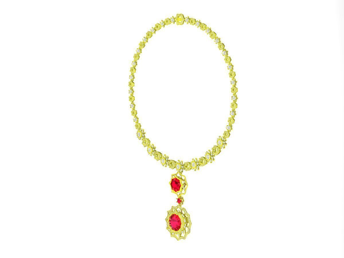 6590 Luxury Fashion Diamond Women Necklace 3D print model_5