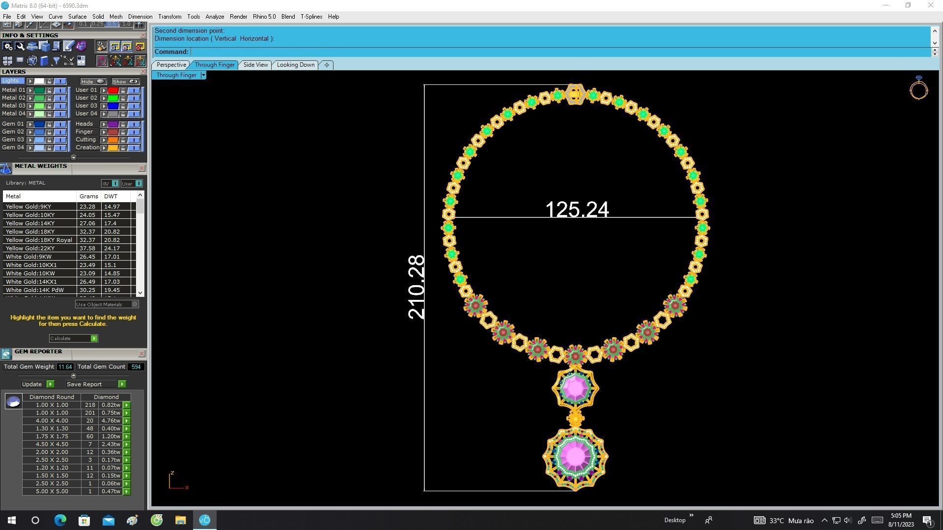 6590 Luxury Fashion Diamond Women Necklace 3D print model_3