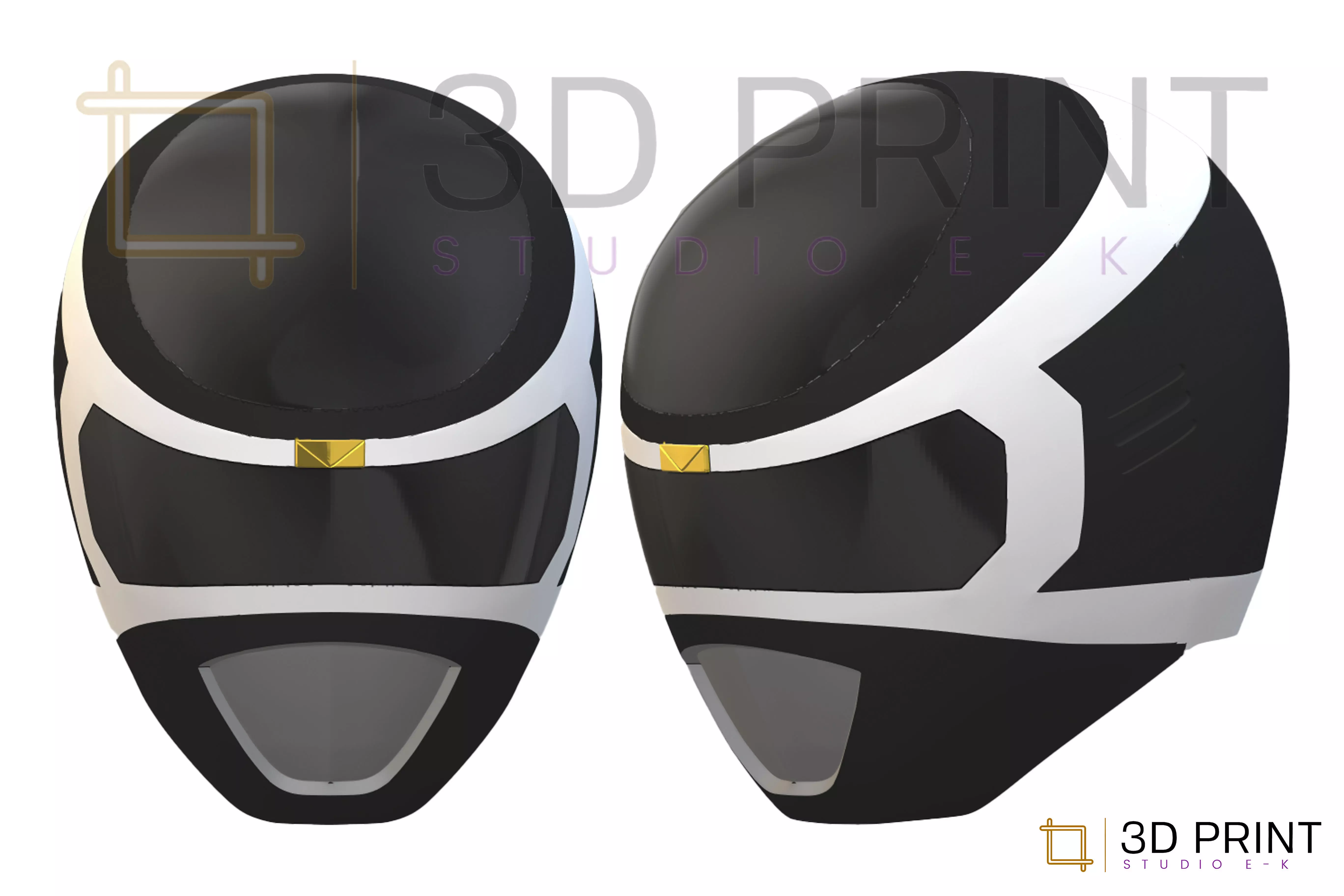 Power Rangers In Space Black Ranger helmet 3D print model_0