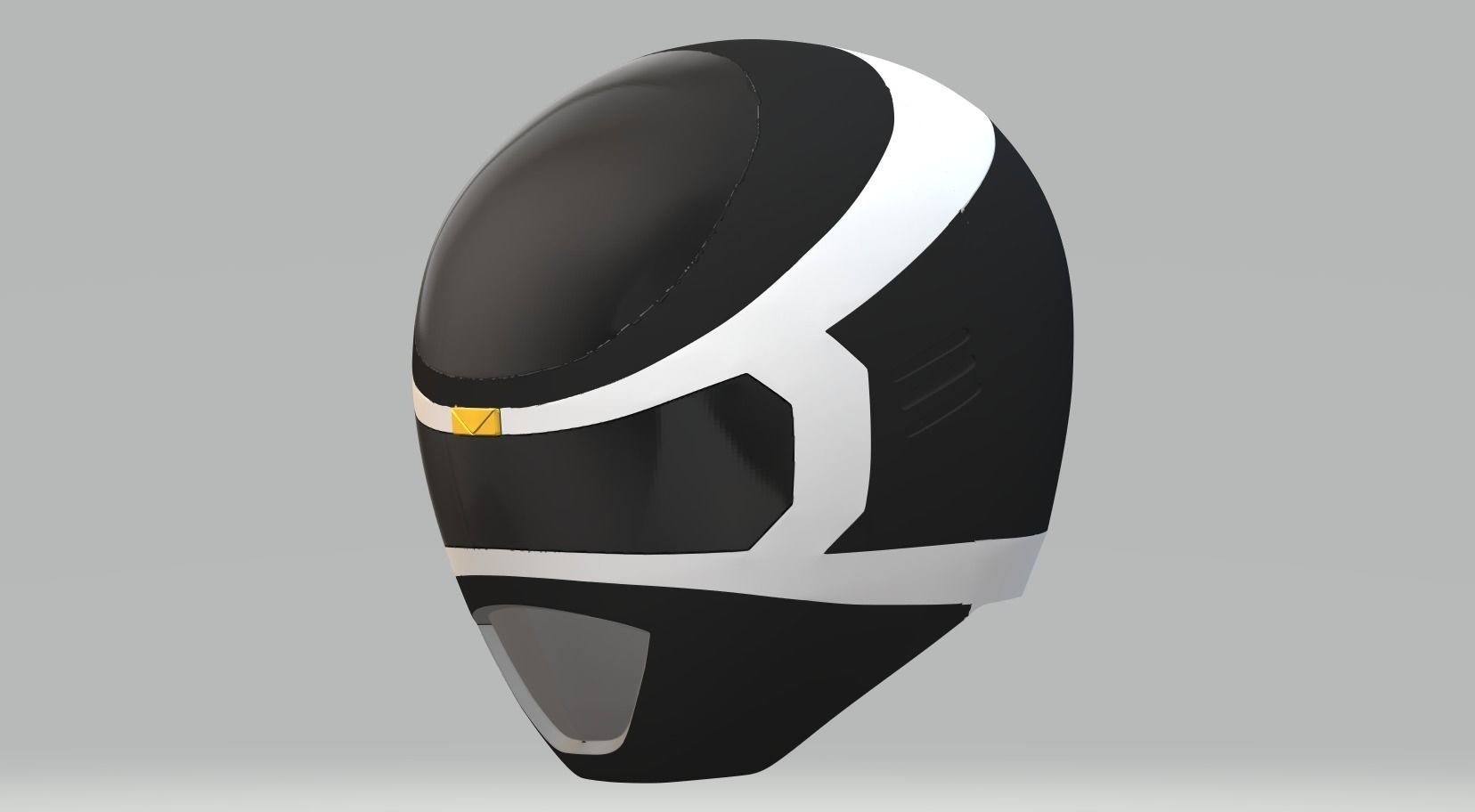 Power Rangers In Space Black Ranger helmet 3D print model_2