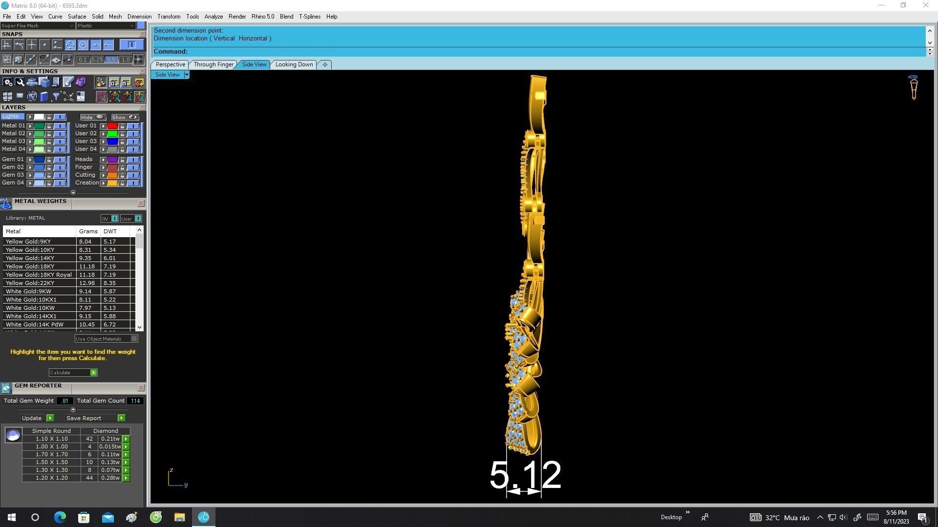 6593 Jewelry Art Gold Flower Women Necklace 3D print model_7