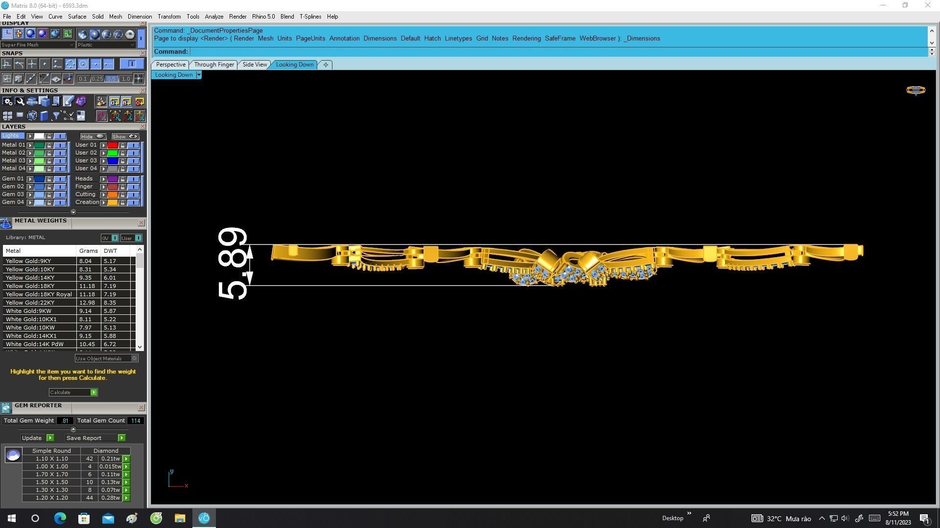 6593 Jewelry Art Gold Flower Women Necklace 3D print model_5