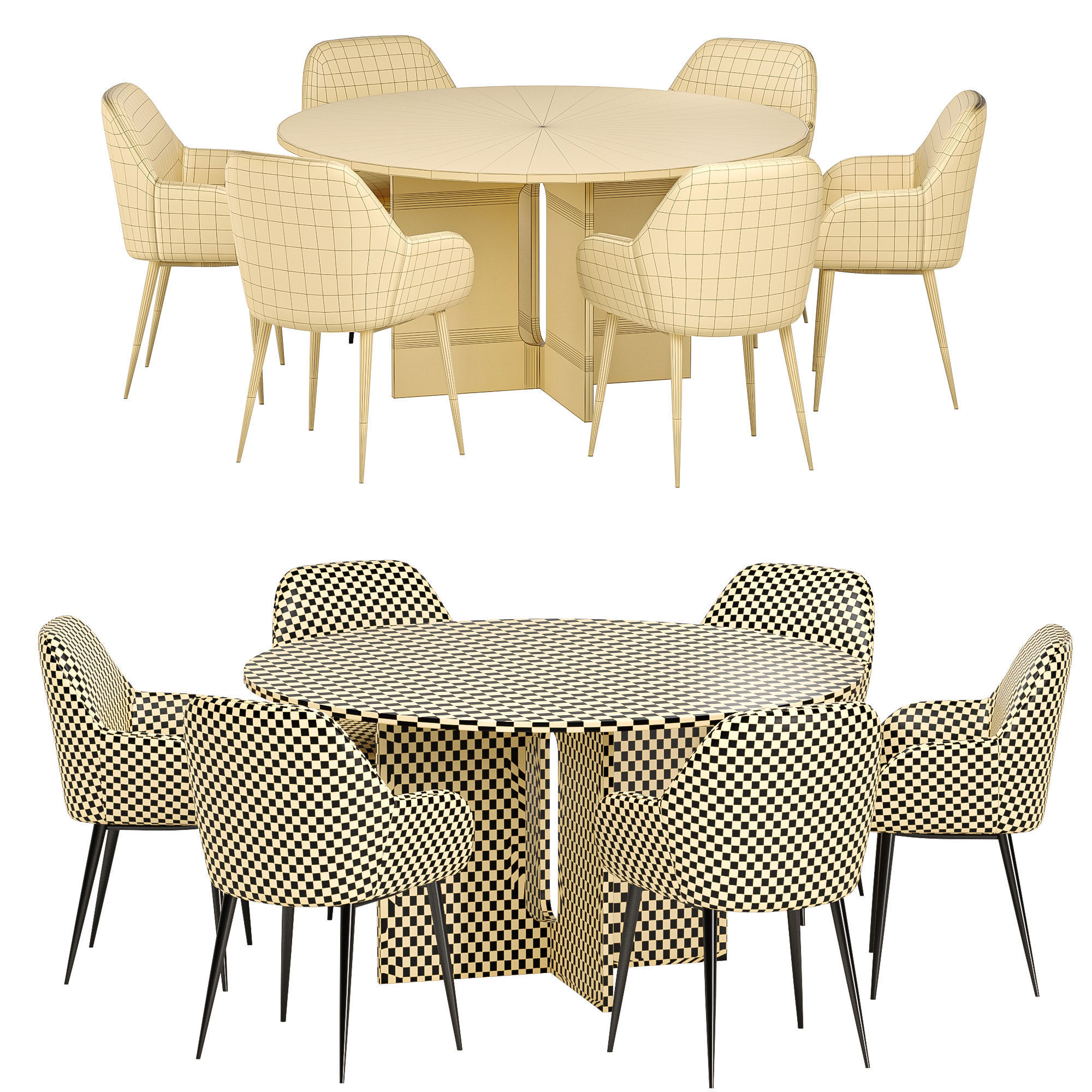Androgyne dinning set 3D model_6