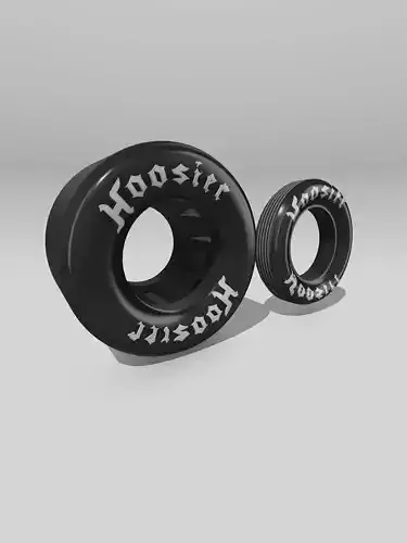1967 STANG Fastback ProMod Drag Tire set Front N Back Hoosiers 3D print model