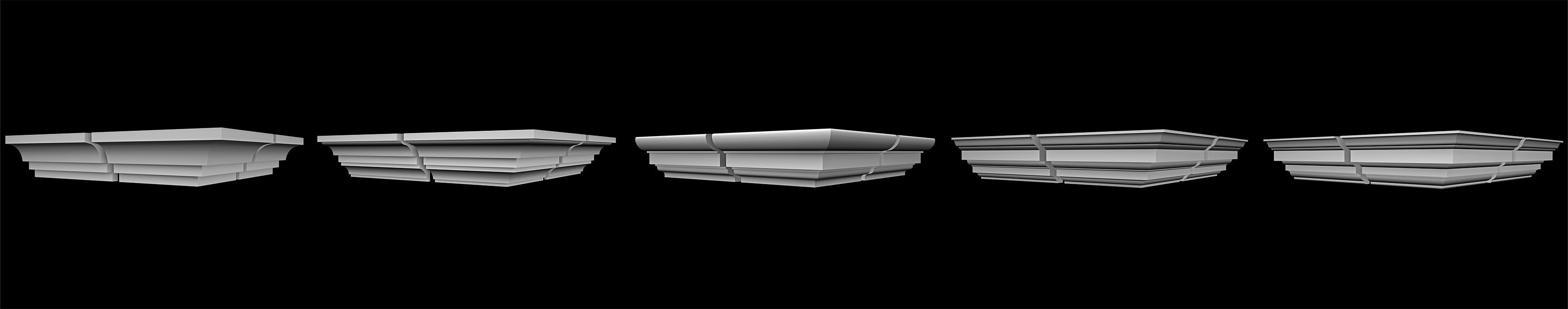 140 Ceiling Base Mesh Pack Low-poly 3D model_13