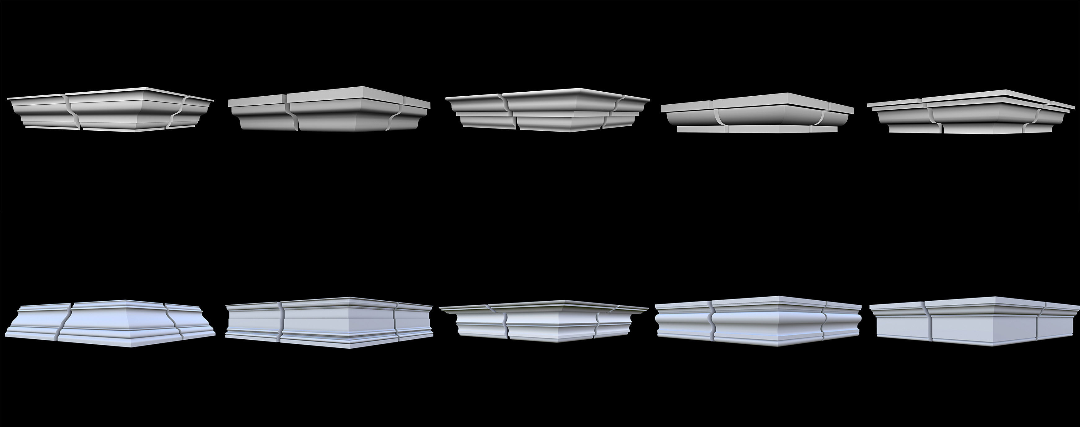 140 Ceiling Base Mesh Pack Low-poly 3D model_20