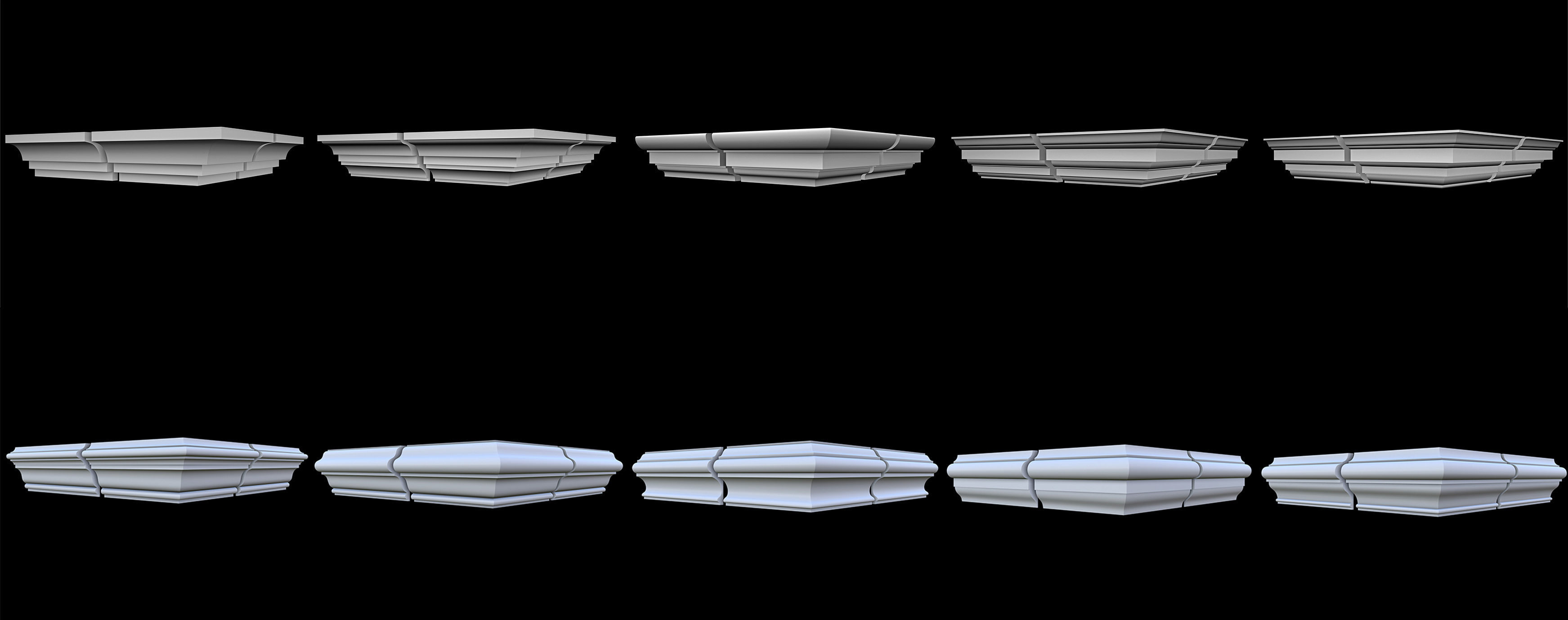 140 Ceiling Base Mesh Pack Low-poly 3D model_16