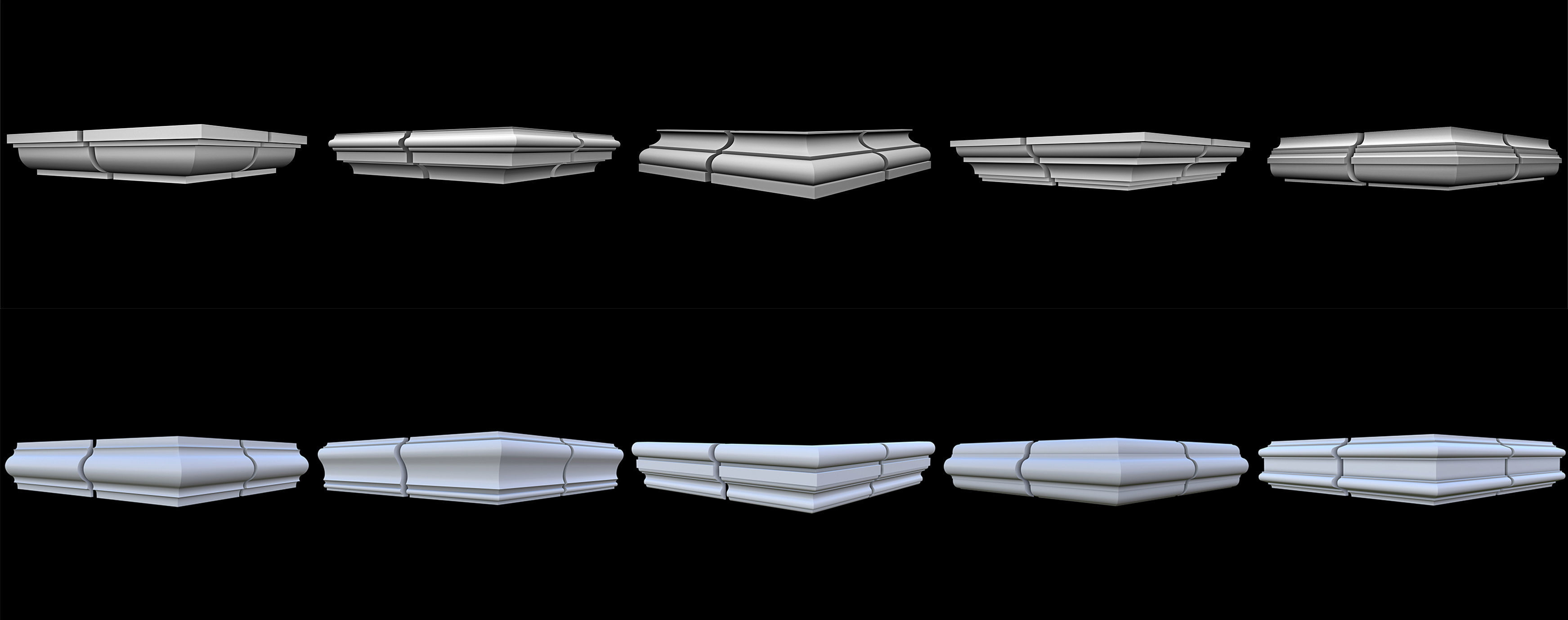 140 Ceiling Base Mesh Pack Low-poly 3D model_21