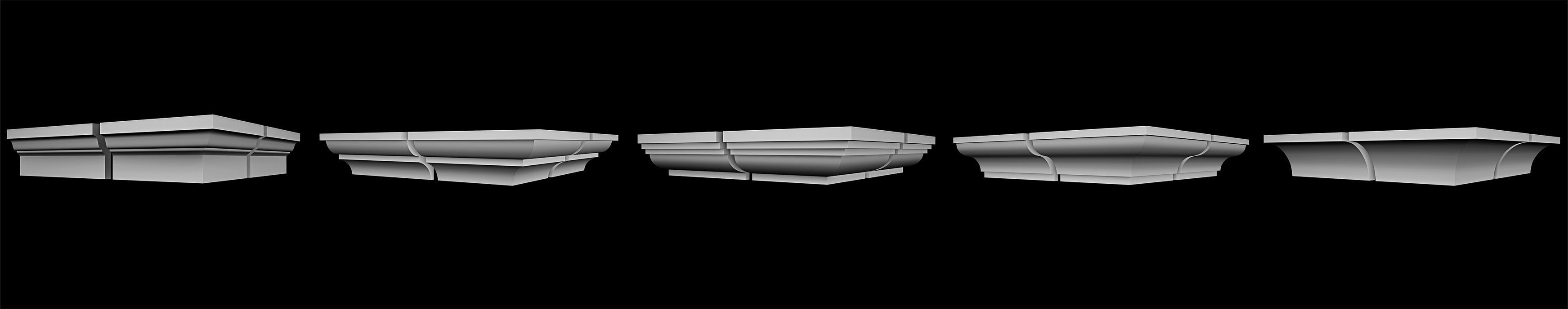 140 Ceiling Base Mesh Pack Low-poly 3D model_8