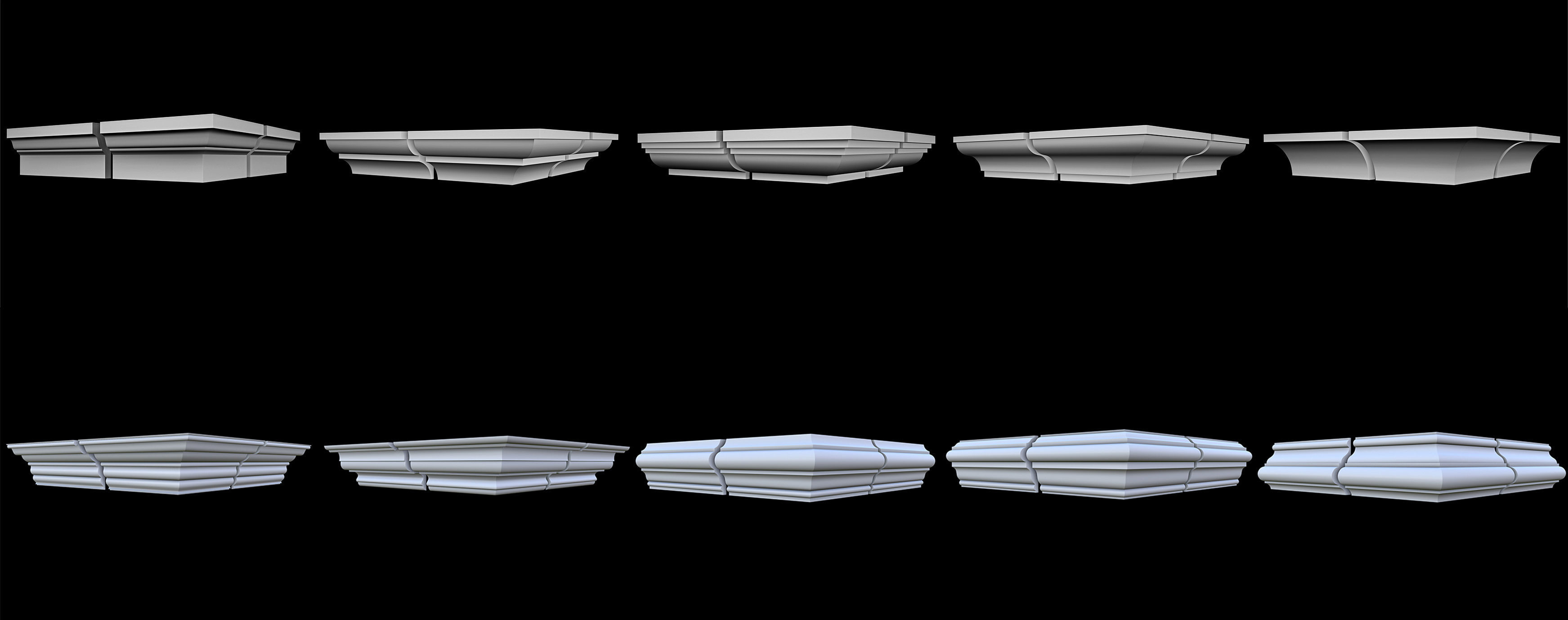 140 Ceiling Base Mesh Pack Low-poly 3D model_18