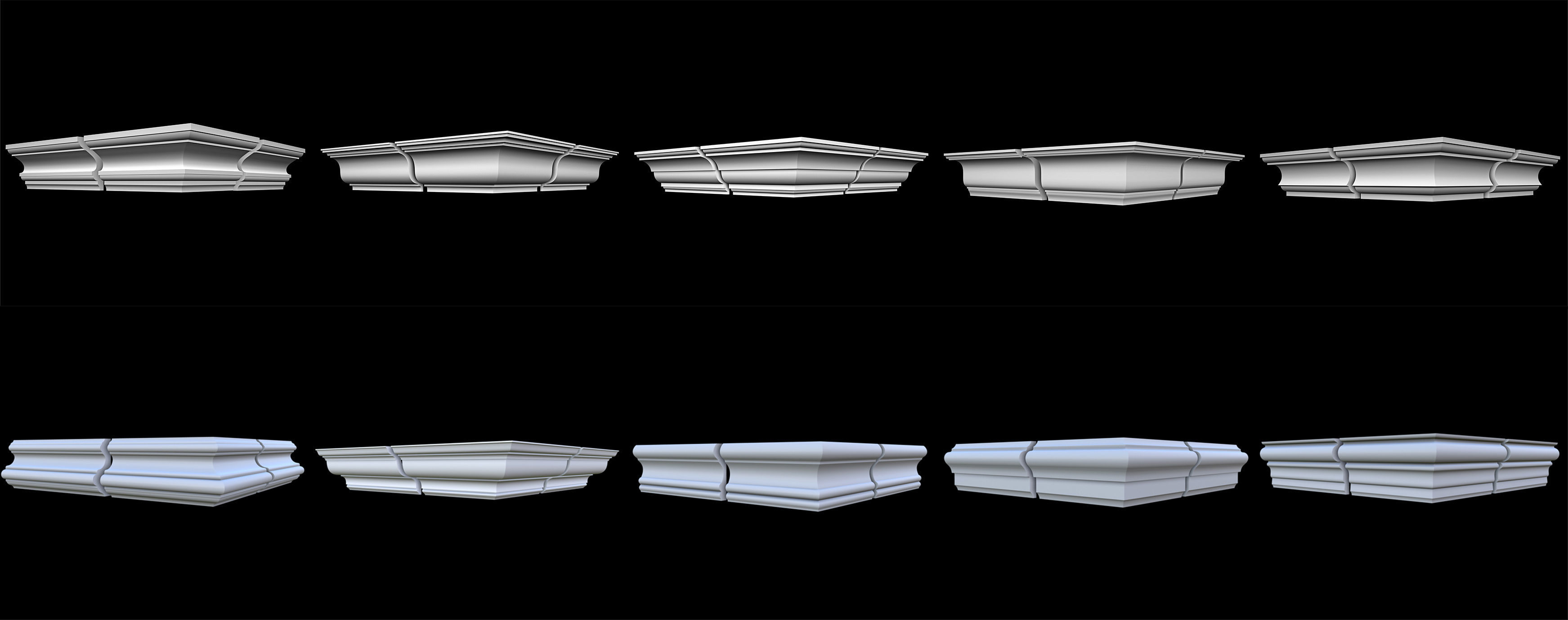 140 Ceiling Base Mesh Pack Low-poly 3D model_17