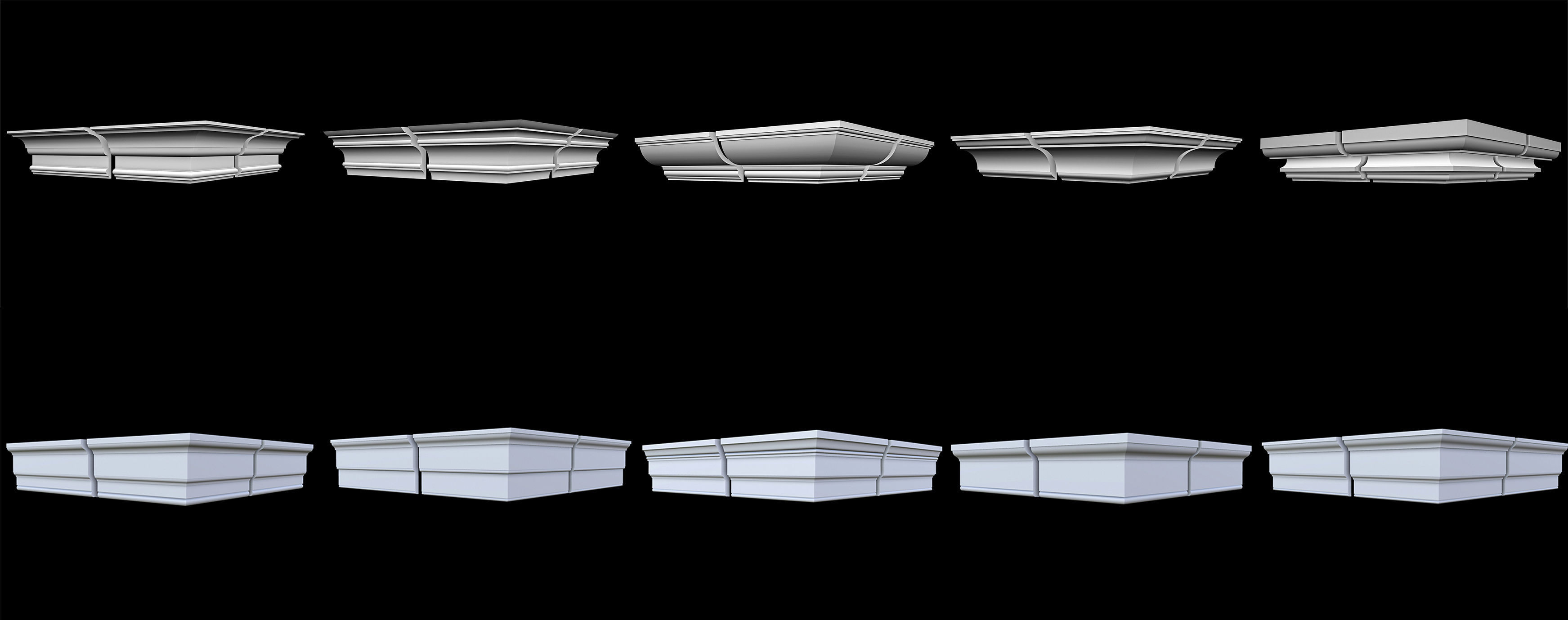 140 Ceiling Base Mesh Pack Low-poly 3D model_15