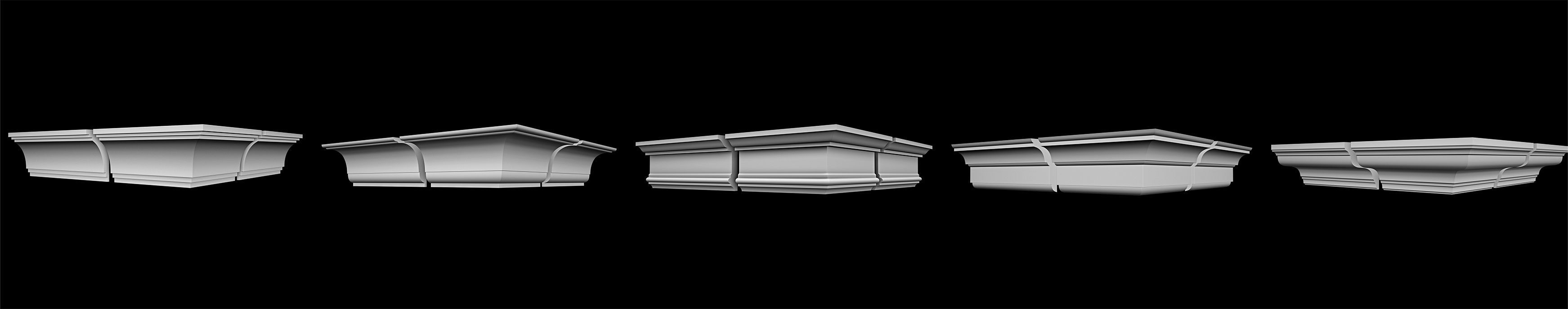 140 Ceiling Base Mesh Pack Low-poly 3D model_11