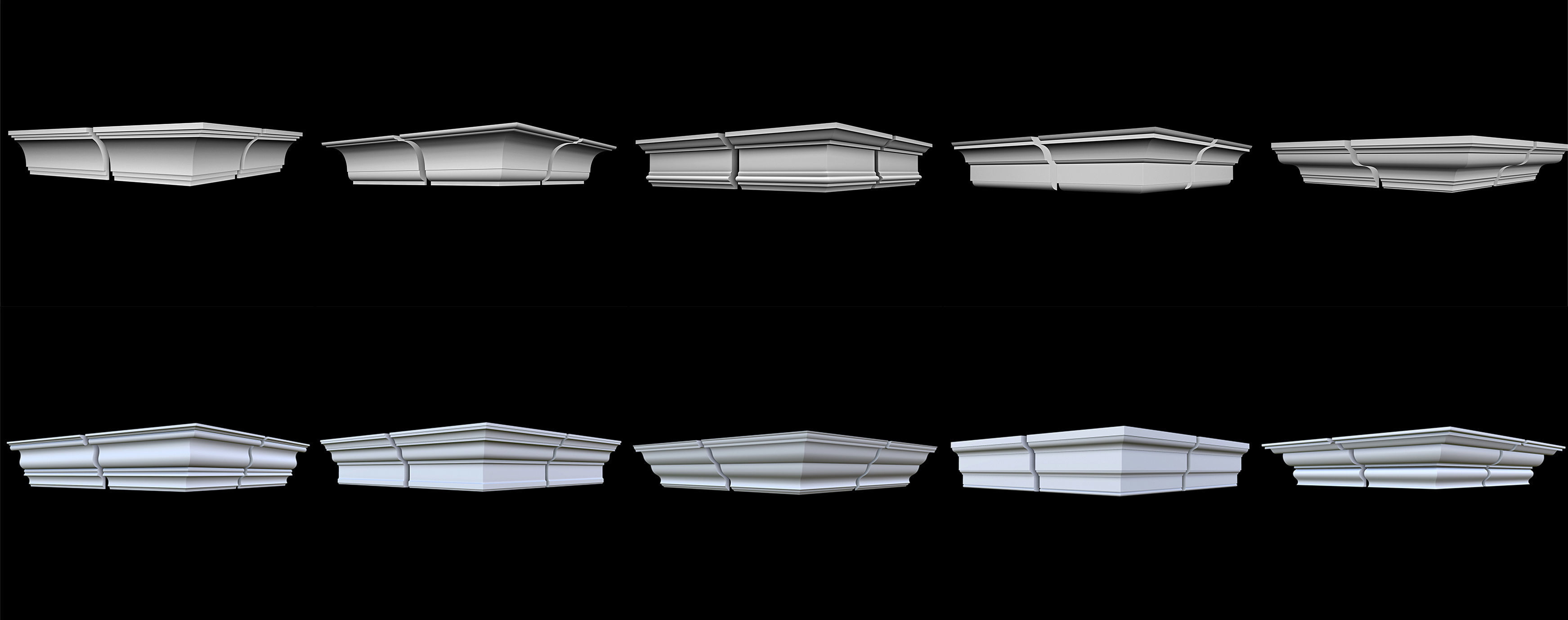 140 Ceiling Base Mesh Pack Low-poly 3D model_19