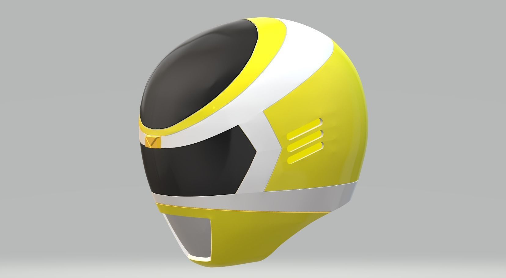 Power Rangers In Space Yellow Ranger helmet 3D print model_3