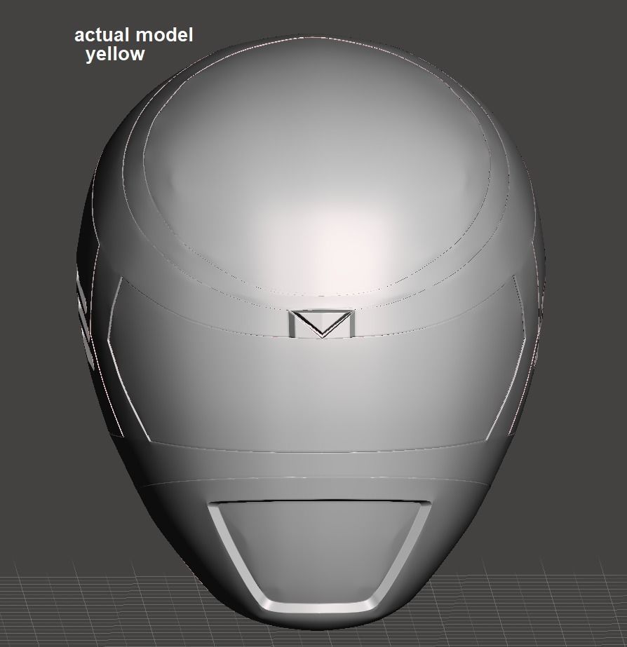 Power Rangers In Space Yellow Ranger helmet 3D print model_4