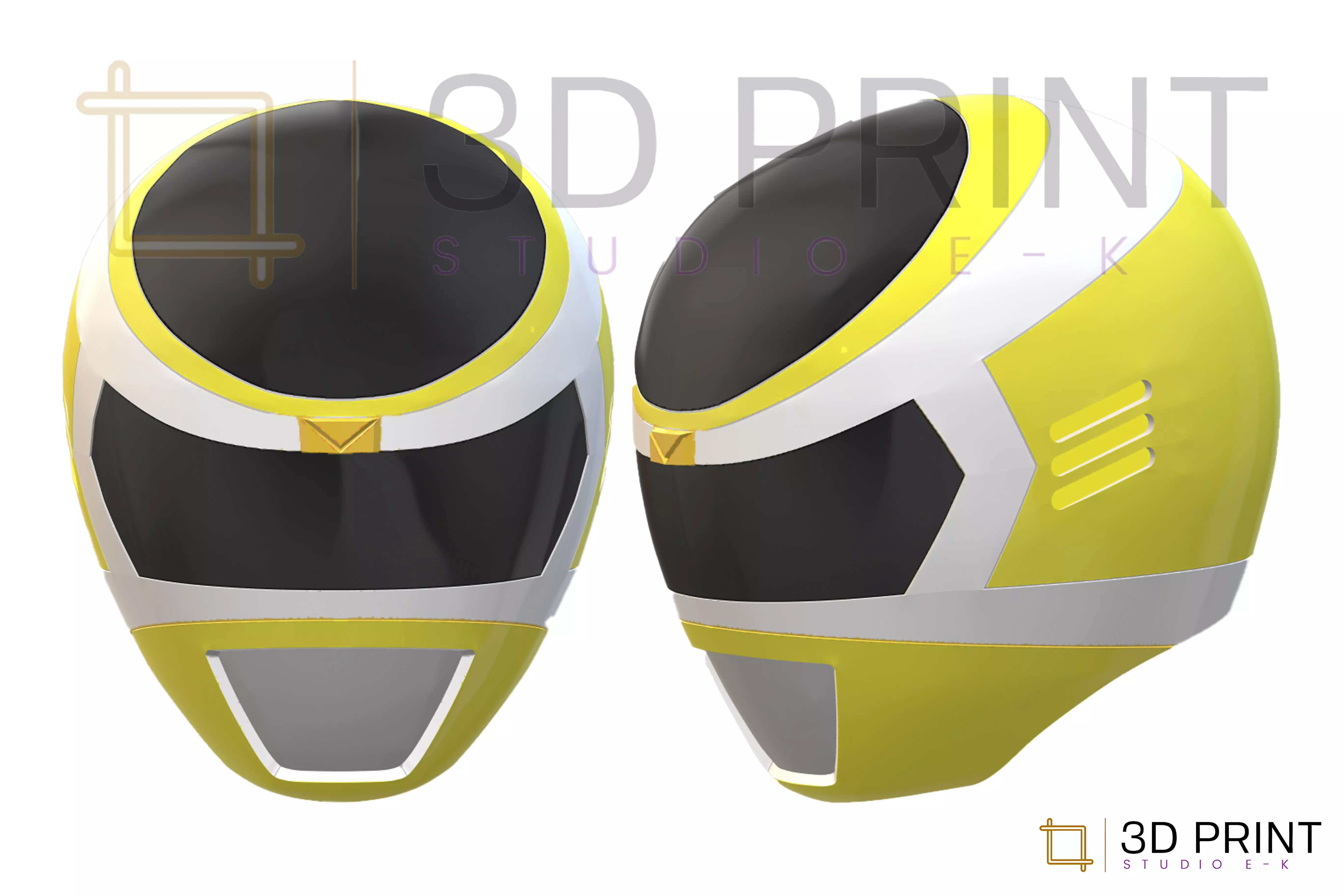 Power Rangers In Space Yellow Ranger helmet 3D print model_0