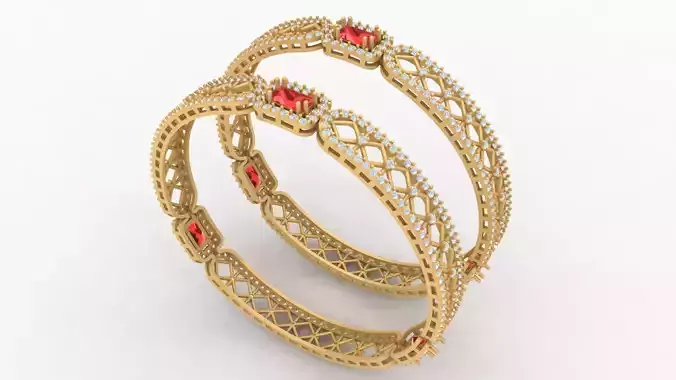 Princesses Diamonds 3D Women  Bangle